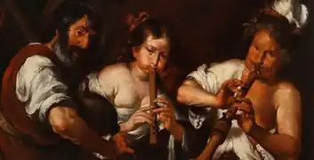 Musiciens de rue par Bernardo Strozzi.