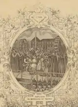 Supplice de la marquise de Távora vu en 1880 par des brésiliens (lithographie, éditions Paulo Robin)