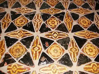 Château de Suscinio. Carreaux médiévaux. Morbihan. France.