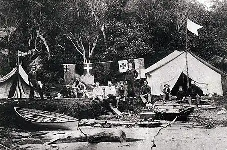 L’Artists' Camp de Balmoral Beach, Sydney, c. 1890. Inspiré par les impressionnistes français, les ateliers d'artistes se sont épanouis autour de Sydney Harbour.