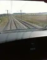 Vue d'une cabine à 320&nbsp;km/h, en septembre 2010.