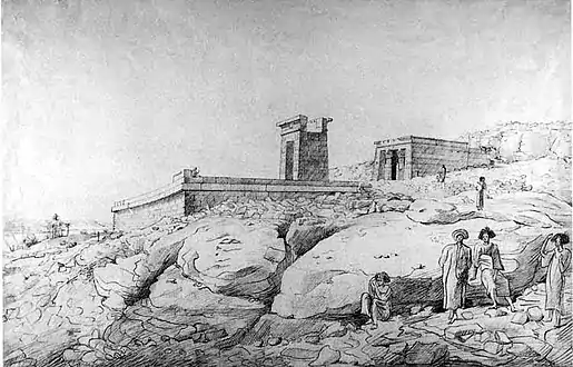 Le temple dessiné par Henry Salt, son découvreur britannique.