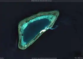 Image satellite du récif Tennent prise par Sentinel-2.