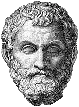 Dessin de la tête d'un homme barbu aux cheveux ébouriffés.