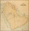 Carte de l'Arabie avec des légendes.