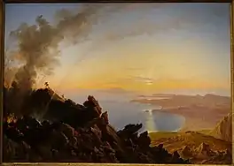 Vue de la baie de Naples depuis le cratère du Vésuve (vers 1840), musée d'Art de l'université de Princeton.