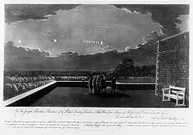 Estampe du Grand Météore de 1783 par Paul Sandby (1731–1809). Original de la collection du Hunterian Museum and Art Gallery