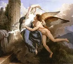 La Réunion d'Amour et Psyché, 1789-1792, huile sur panneau, 35&nbsp;×&nbsp;40&nbsp;cm, musée d'Art du comté de Los Angeles.