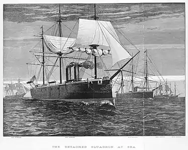 The Royal Navy detached squadron at sea (1881, State Library Victoria, Melbourne).