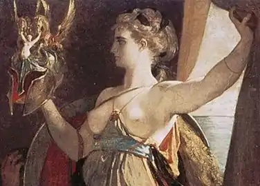 Thétis apporte à Achille les armes forgées par Vulcain, par Henri Regnault (détail) (1866).