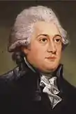 Portrait de Thomas Clarkson réalisé par Carl Frederik von Breda en 1788. Clarkson est représenté avec des cheveux blancs et la partie supérieure d'un habit noir et blanc.
