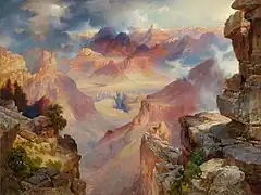 Grand Canyon de l'Arizona au coucher du soleil, Thomas Moran.