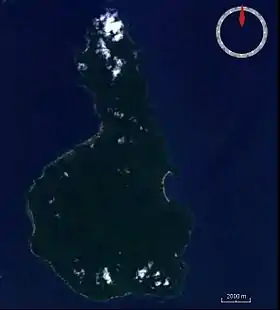 Image satellite de l'île Tioman.