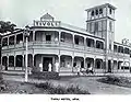 Hôtel Tivoli en 1896, utilisé comme poste de commandement des forces américaines lors de la bataille d'Apia.