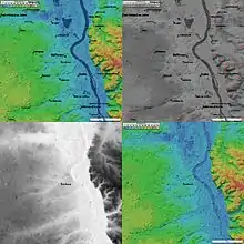 4 cartes topographiques de Bordeaux.