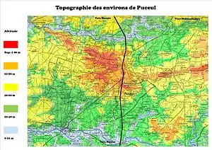 Relief des environs de Puceul