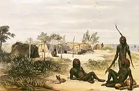 Abris construits par les indigènes en 1849.