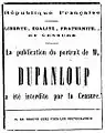 Portrait censuré de Mgr&nbsp;Dupanloup.