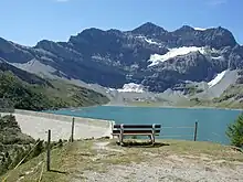 Lac de Salanfe et son barrage.