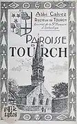 Page de couverture de "Paroisse de Tourch", livre publié en 1934 par l'abbé François-Marie Calvez.