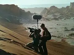 L'équipe de tournage d'un documentaire.