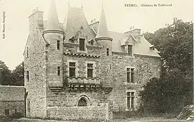 Le château de Trébriant au début du XXe&nbsp;siècle (carte postale).