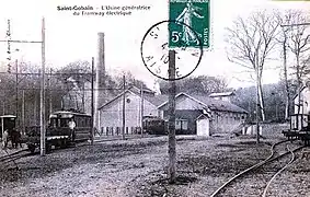 L'usine électrique du tramway à Saint-Gobain en fonctionnement