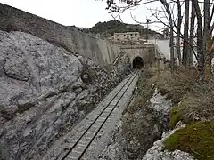 Tranchée d’entrée ouest du tunnel des Scaffarels (379&nbsp;m).