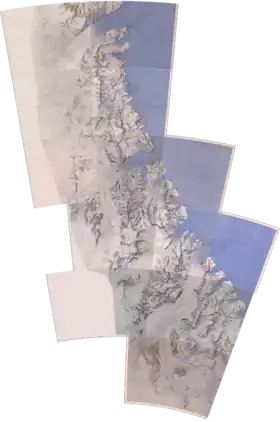 Carte de la chaîne Transantarctique centrale avec le chaînon Miller à gauche.