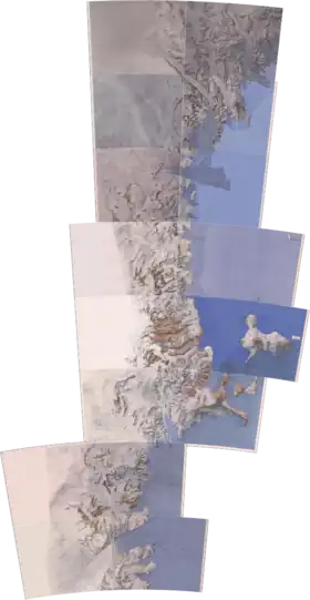 Carte de la Terre Victoria méridionale avec le chaînon Convoy au centre.