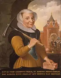 Trijn van Leemput avec le château Vredenburg en arrière plan.