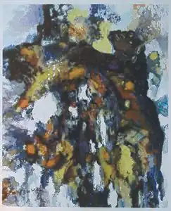 Trinité profane (vers 1988), huile sur toile, 100&nbsp;×&nbsp;81&nbsp;cm, localisation inconnue.
