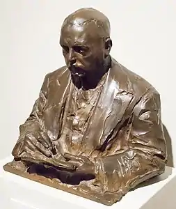 Paul Troubetzkoy dessinant (1908), bronze, Mora, Collection Zorn&nbsp;(en)