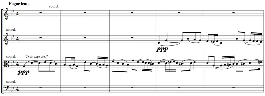 Partition pour quatuor à cordes