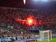 Supporters ultras au stade de la Meinau.