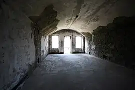 Un chambrée de troupe à l'étage du casernement.