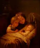 Peintre allemand inconnu - Au berceau, XVIIe&nbsp;siècle