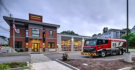 Caserne de pompiers.