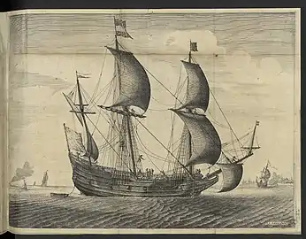Navire hollandais du XVIIe&nbsp;siècle.
