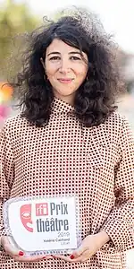 Valérie Cachard, avec le prix RFI-Théâtre