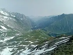 Vue du val Ferret depuis la tête de Ferret.