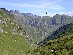 Vue du Visnitzkopf (indiqué par une flèche)