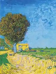 Vincent van Gogh : Allée à Arles avec des maisons (mai 1888)