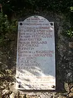 Plaque des fusillés de 1795.