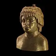 Vase plastique: adolescent Nubien en buste. Bronze, H. 1,6 cm. IIe&nbsp;siècle. Musée des Beaux-Arts de Lyon