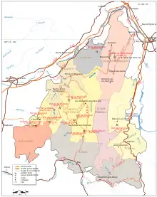Carte des territoires du Vercors.