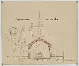 Plan de l'église en 1860.
