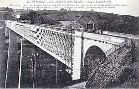 Le viaduc des Fades vu depuis la voie ferrée.