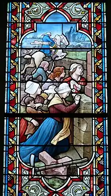 Verrière dite de la fuite de Santerre en l'église de Vihiers.