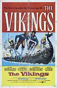 Affiche d'un film montrant deux hommes en costumes de viking en train de sauter depuis un drakkar.